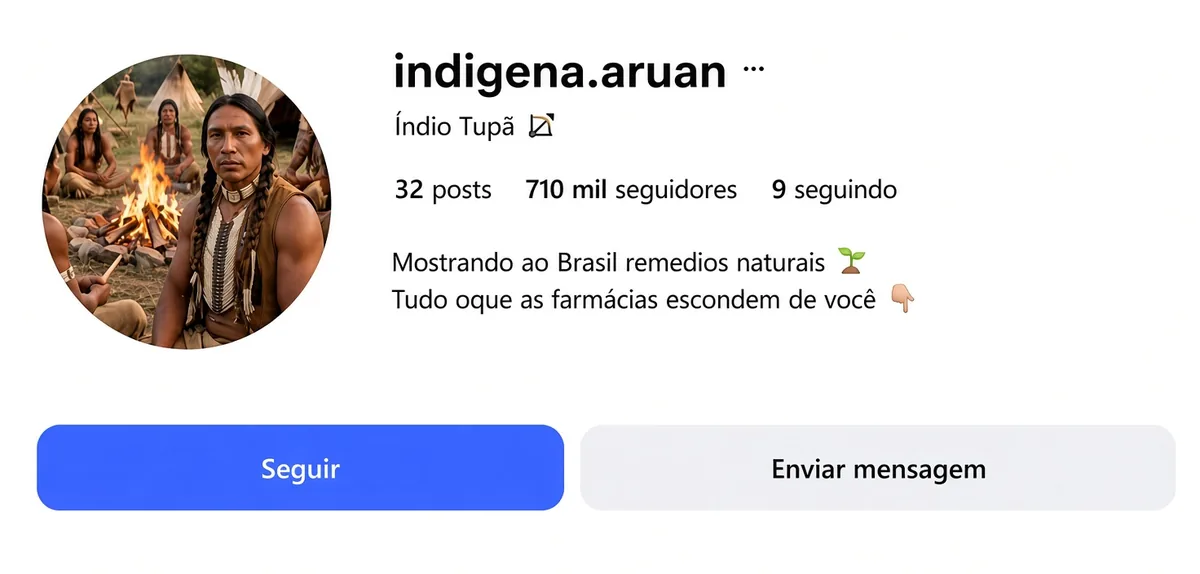 Perfil do Instagram de Aruan, com mais de 700 mil seguidores